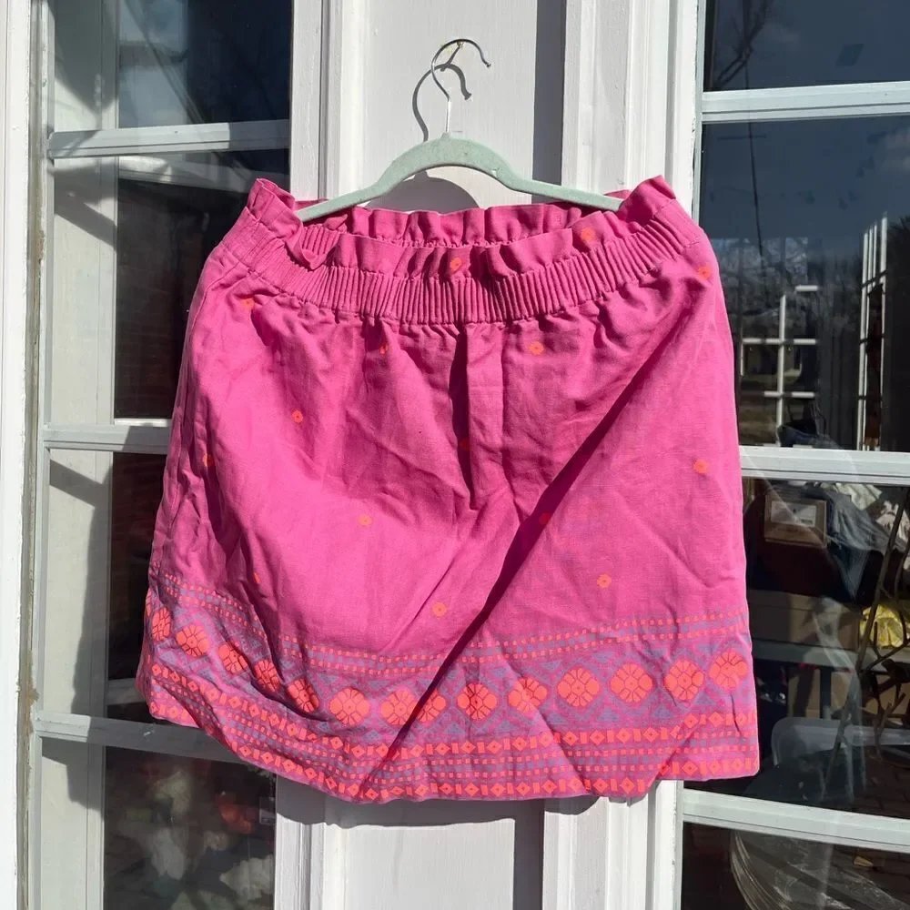 J Crew Neon Cotton Linen Skirt NWT - Picture 3 of 8